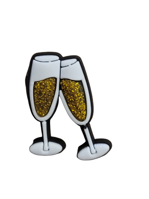Wine/ Champaign croc charm