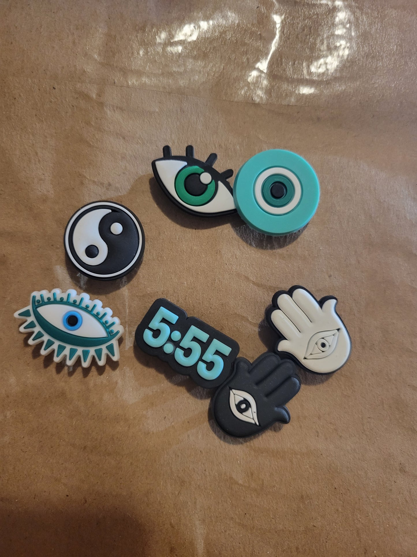 Green Evil Eye Croc charms