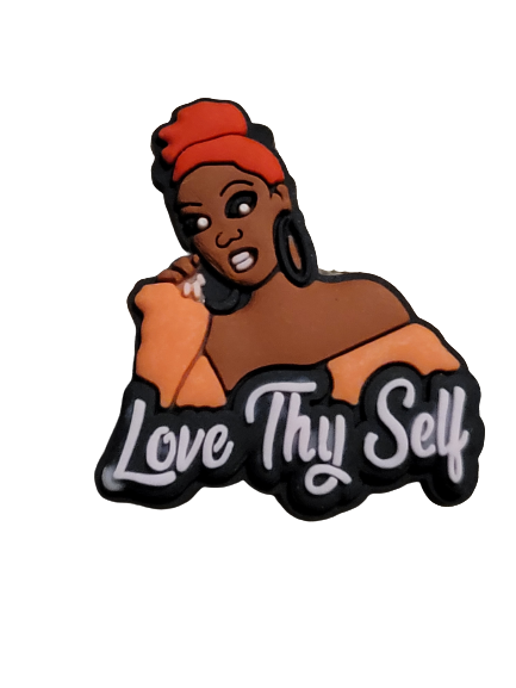 Melanin- Love Thy Self Croc charm