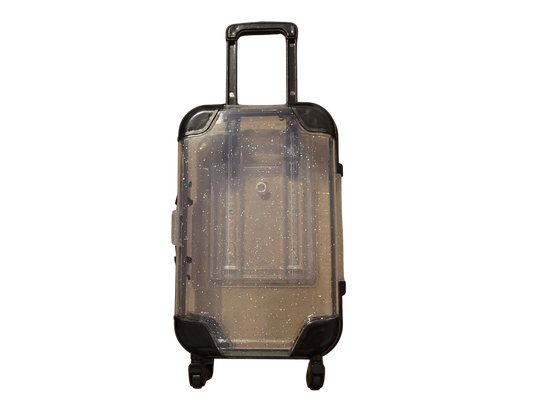 Clear Glitter Suitcase