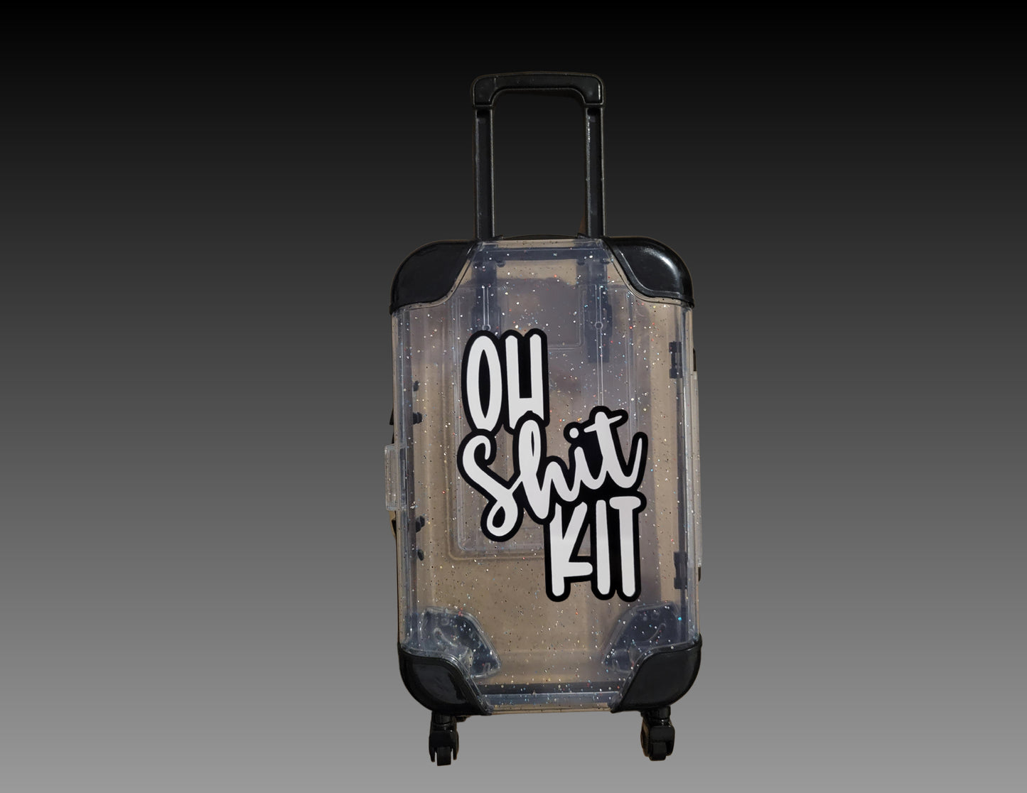 Clear Glitter Suitcase