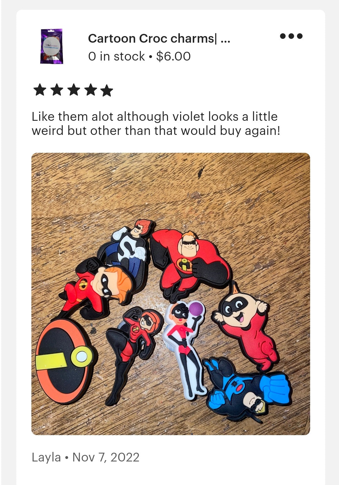 Incredibles Croc charms